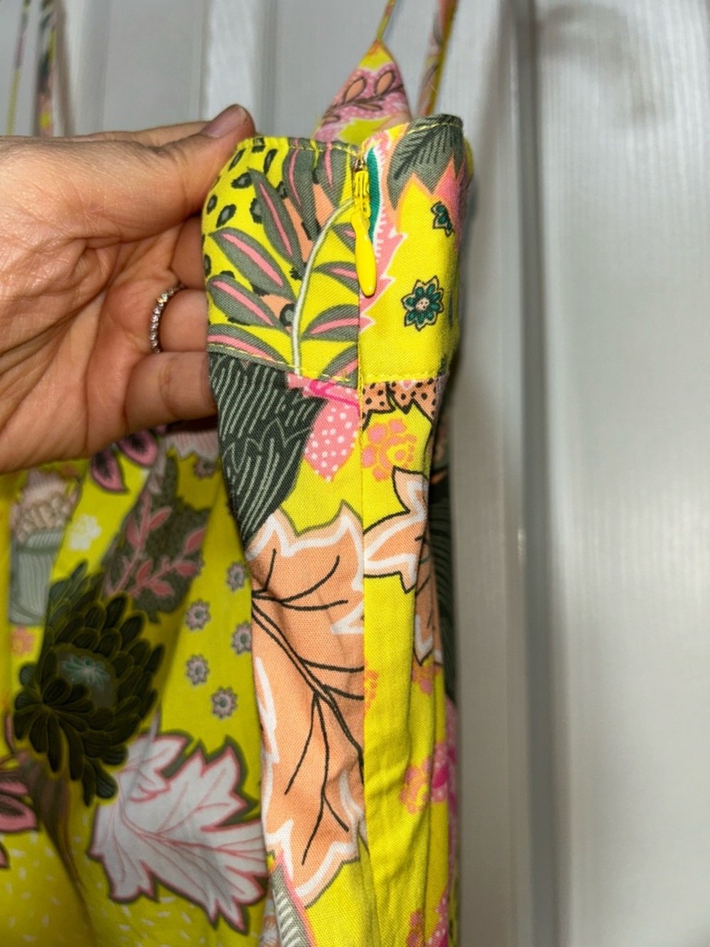 💗NWT LOFT Yellow Floral Strappy Flounce Midi Dress - Size 14 - Picture 7 of 9